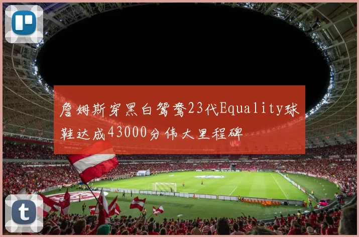 詹姆斯穿黑白鸳鸯23代Equality球鞋达成43000分伟大里程碑